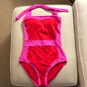 Boden red and pink one piece swimsuit